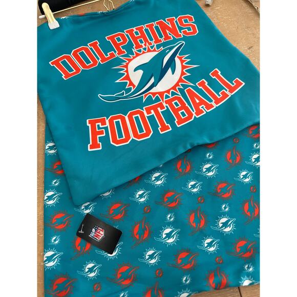 Miami dolphins pillow cases NWT 17X17 NFL football  set of 2 - Picture 7 of 9